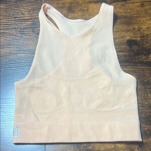 Free People Cream Fitted Crop Tank Top